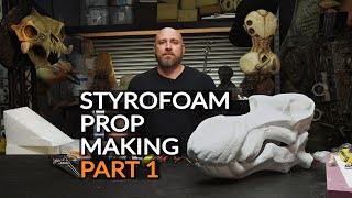 Styrofoam Prop Making Part 1 Designing Carving amp Texturing  PREVIEW [upl. by Etana]