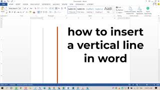 How to Insert a Vertical Line in Word [upl. by Sayette940]