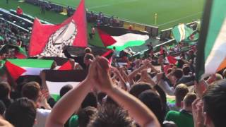 Celtic Fans Standing Section  Palestine Flags  Celtic Symphony [upl. by Giwdul]