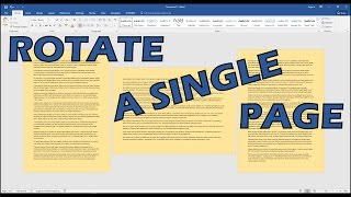 How To Rotate Just One Page Of A Word Document [upl. by Norre]