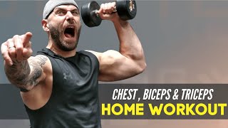 20 Minute CHEST BICEP AND TRICEP Workout At Home With Dumbbells [upl. by Nad223]