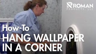 How to Hang Wallpaper in a Corner [upl. by Aihsatan]