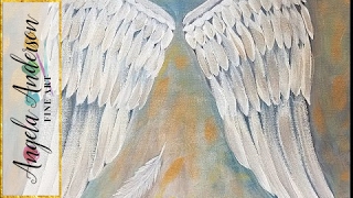 ANGEL WINGS Acrylic Painting Tutorial Easy Beginner Canvas LIVE [upl. by Bruckner]