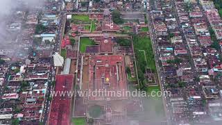 Largest Hindu Temple in the world  Srirangam Temple or Sri Ranganathaswamy Temple aerial view [upl. by Josie]