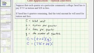 Ex Determine Total Cost of School with Tuition and Fees [upl. by Ycrad]