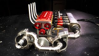 Twin Supercharged 4 Cylinder Nitro RC Engine [upl. by Tigdirb]