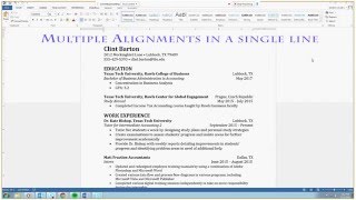 Multiple Alignments in a Single Line in Word [upl. by Ettennor]