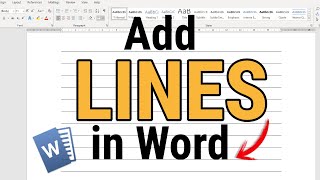 How To Add Lines In Word [upl. by Ymiaj]