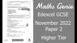 Edexcel Higher Paper 2 November 2022 Exam Walkthrough [upl. by Asoj]