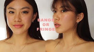 HOW I CUT FRINGE  BANGS  Haley Kim [upl. by Aicac]