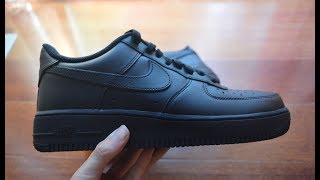 Nike Air Force 1 Triple Black Unboxing [upl. by Fritts969]