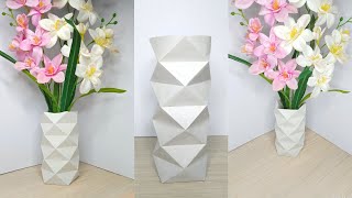 How to make easy Paper Flower Vase  DIY Projects  Crafting Corner [upl. by Einnahc467]