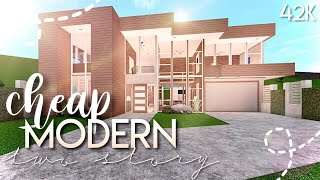 ROBLOX  Bloxburg Cheap Modern 2 Story House 42k  Aesthetic House Build [upl. by Newcomer473]