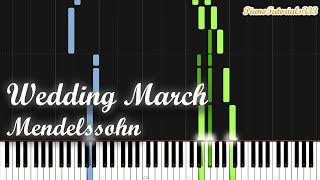 Wedding March  Mendelssohn Piano Tutorial Synthesia [upl. by Noraha256]