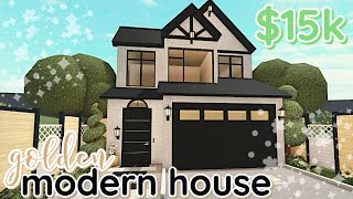 Gold 15k Bloxburg Modern House Build 2 Story WITH VOICE [upl. by Abernathy]