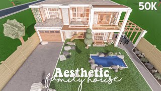 50k Aesthetic family house  Bloxburg speedbuild [upl. by Learsi]