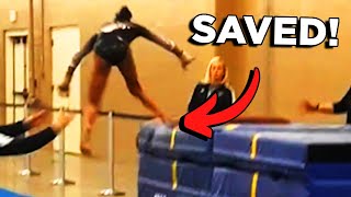 18 Times Gymnasts Were Saved By Their Spotter [upl. by Marabel]