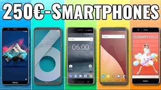 5 Top Smartphones  Handys UNTER 250 EURO 2018 [upl. by Siraval]