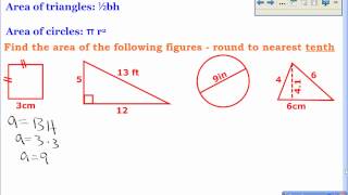 Geometry  17 Find Perimeter Circumference and Area [upl. by Aennaej]