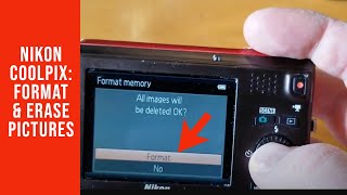 Nikon Coolpix How to Format and Erase all Pictures [upl. by Lavona]