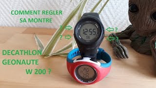 COMMENT REGLER L HEURE DE SA MONTRE DECATHLON GEONAUTE W200 [upl. by Kcirddehs]