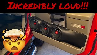 Painfully LOUD Distance test Custom door speaker pod demo DS18 65 and 8quot fabrication build [upl. by Isleana]