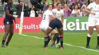 Highlights England beat USA 47 26 at Womens Rugby World Cup [upl. by Aihpledalihp349]