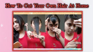 How to cut your own hair at home  Side swept bangs Flicks [upl. by Lyris]