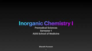 Introduction  Inorganic Chemistry I [upl. by Yrogerg]