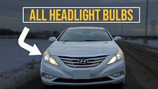 Hyundai Sonata 20112014  Headlight Bulbs Replacement  DETAILED [upl. by Tchao]