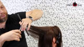 Haircut Tutorial  How to Cut Layers  TheSalonGuy [upl. by Brinna]