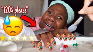 I WENT TO THE WORST REVIEW NAIL SALON IN MY RATCHET CITY [upl. by Htebazileyram]