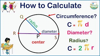 How to calculate the RADIUS DIAMETER and the CIRCUMFERENCE of a circle [upl. by Enairda]