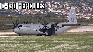 USAF LOCKHEED C130J HERCULES AMAZING CLOSEUP TAKEOFF [upl. by Erihppas671]