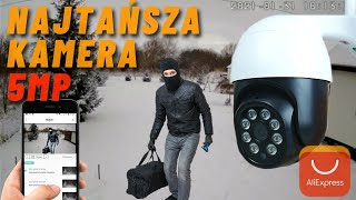 TEST  NAJTAŃSZA 5MP zewnętrzna kamera obrotowa PTZ WiFi IP humanoid  śledzenie iCSee z aliexpress [upl. by Ecitsuj]