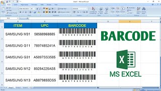 How to Create Barcode in Excel  Barcode in Excel [upl. by Lotz635]