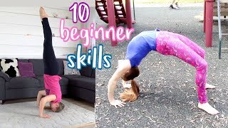 10 BEGINNER GYMNASTICS SKILLS YOU SHOULD MASTER [upl. by Macknair]