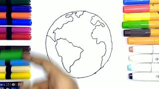 How to draw and colour Earth 🌍 [upl. by Amalbergas]