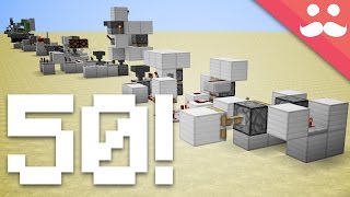 Minecraft 50 Different Redstone Contraptions in ONE TAKE [upl. by Cusick]