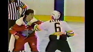 Bob Probert vs Gord Kluzak [upl. by Mord]