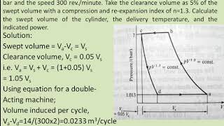 Numerical on a single stage double acting reciprocating air compressor [upl. by Elletnohs987]