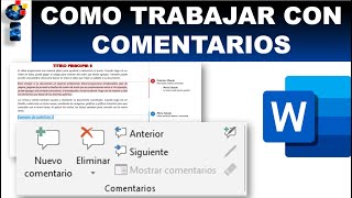 COMO TRABAJAR CON COMENTARIOS EN WORD [upl. by Anailil]