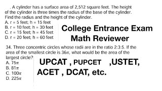 College Entrance Exam Math Reviewer Part 1 UPCAT PUPCET USTET ACET DCAT etc [upl. by Rog7]