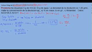 Ejercicios y problemas resueltos de disoluciones 12 [upl. by Joelynn857]