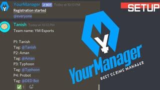 YourManager  Setup  Best Scrims manager bot  Discord bot [upl. by Larry]