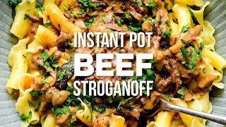 Instant Pot Beef Stroganoff  Supergolden Bakes [upl. by Adaj]