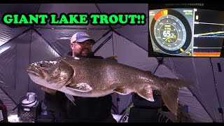 I CAUGHT A GIANT  Ice Fishing Lake Trout BACK 2 BACK [upl. by Myrvyn]