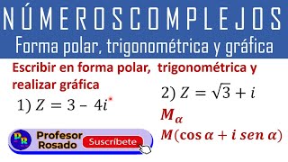 Expresar en forma Polar Trigonométrica y realizar gráfica Números Complejos [upl. by Bomke]