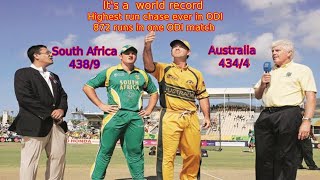 Australia vs South Africa World Record Chased 434438 run  Highest runs Chased ODI full highlights [upl. by Aimee665]