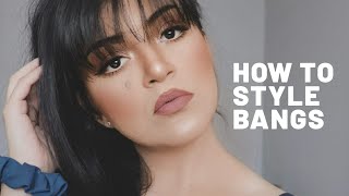 HOW I STYLE MY BANGS  super easy [upl. by Divadnahtanoj]